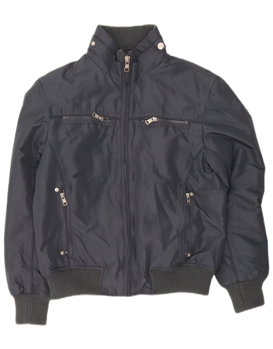 Vintage Bomberjakke til mænd UK 38 Medium Grey Polyester