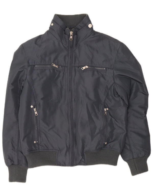 Vintage Bomberjakke til mænd UK 38 Medium Grey Polyester