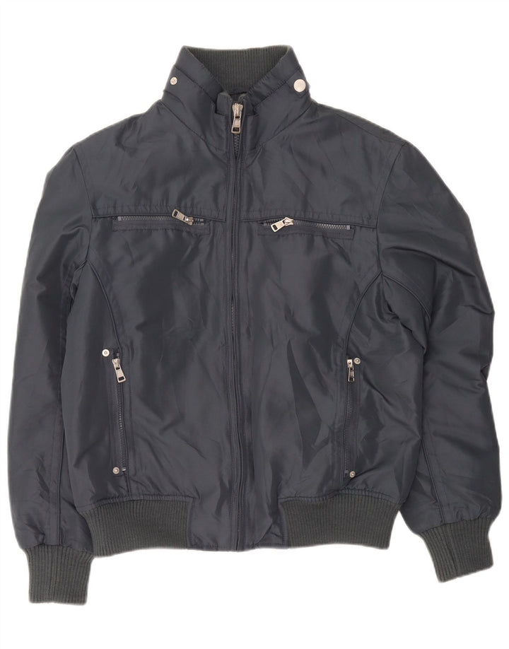 Vintage Bomberjakke til mænd UK 38 Medium Grey Polyester