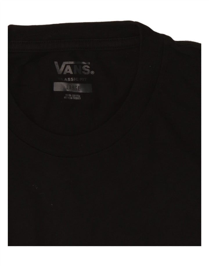 Vans Herre Classic Fit Grafisk T-Shirt Top Stor Sort Bomuld