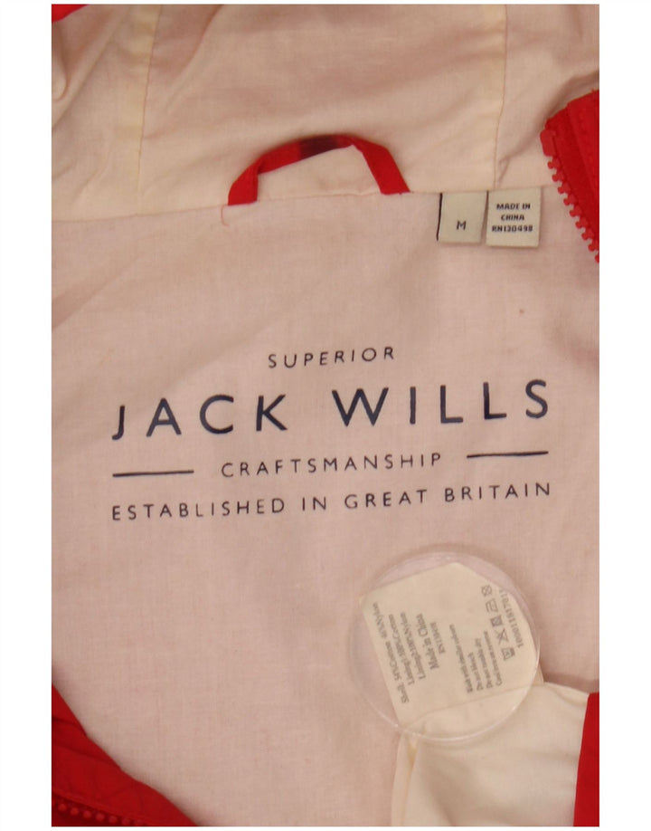 Jack Wills Regnjakke med hætte til mænd UK 38 Medium rød bomuld