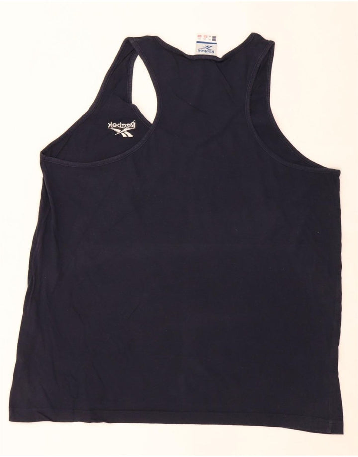 REEBOK Womens Vest Top UK 20 2XL Navy Blue Cotton Vintage Reebok and Second-Hand Reebok from Messina Hembry 