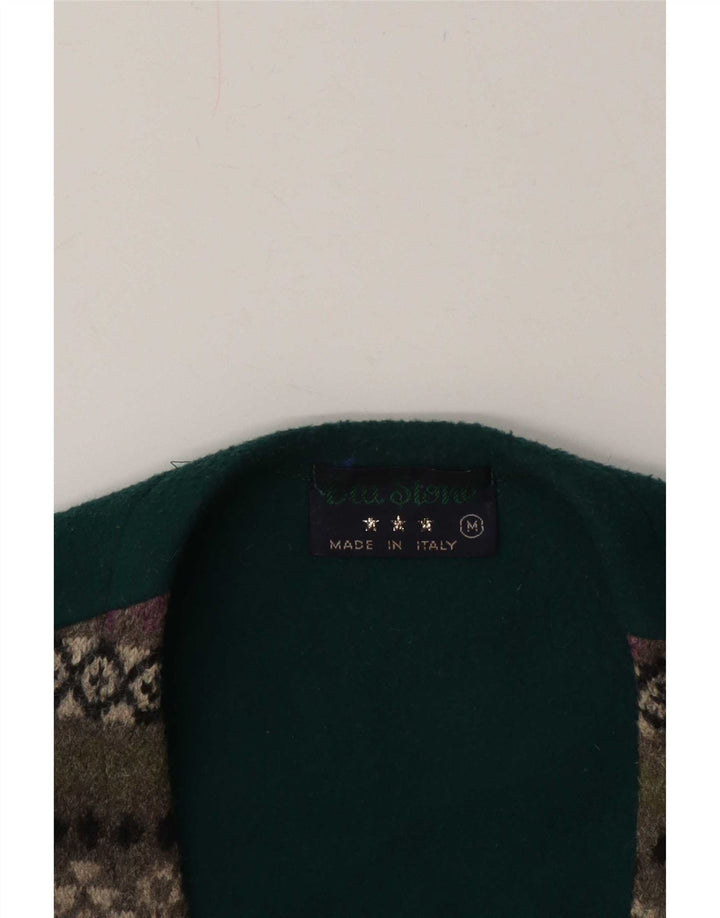 Vintage vest til mænd Medium Green Fair Isle