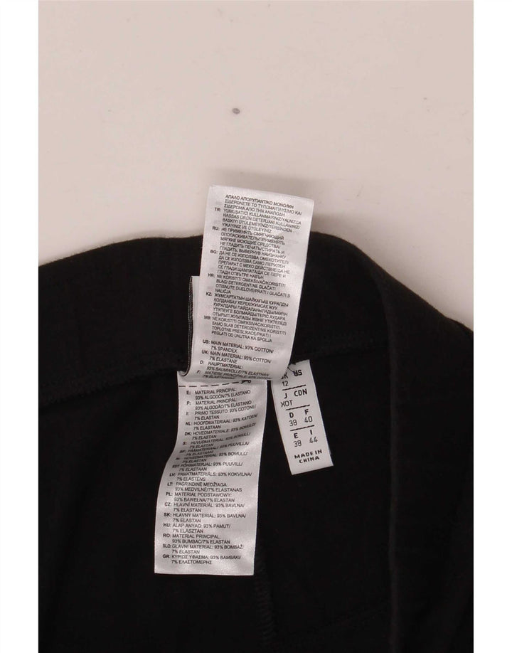 Adidas Dame Grafiske Leggings UK 12 Medium Sort Bomuld
