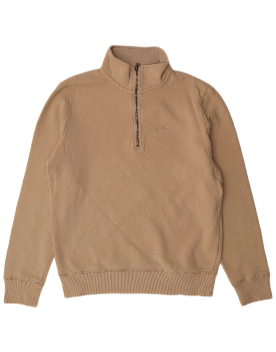 SUPERDRY Sweatshirt med lynlås til mænd, stor beige bomuld