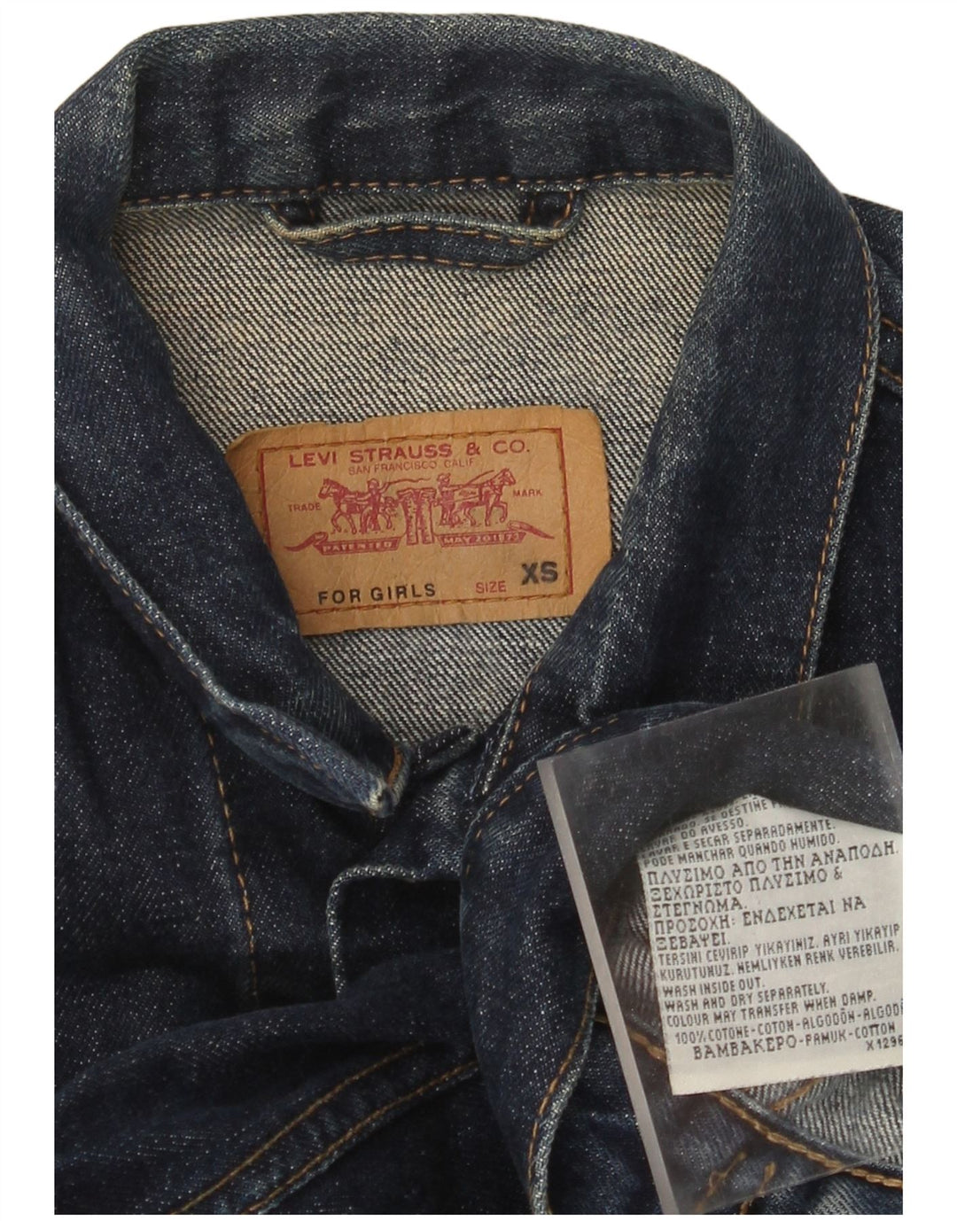 Levi's piger denimjakke 7-8 år XS marineblå bomuld