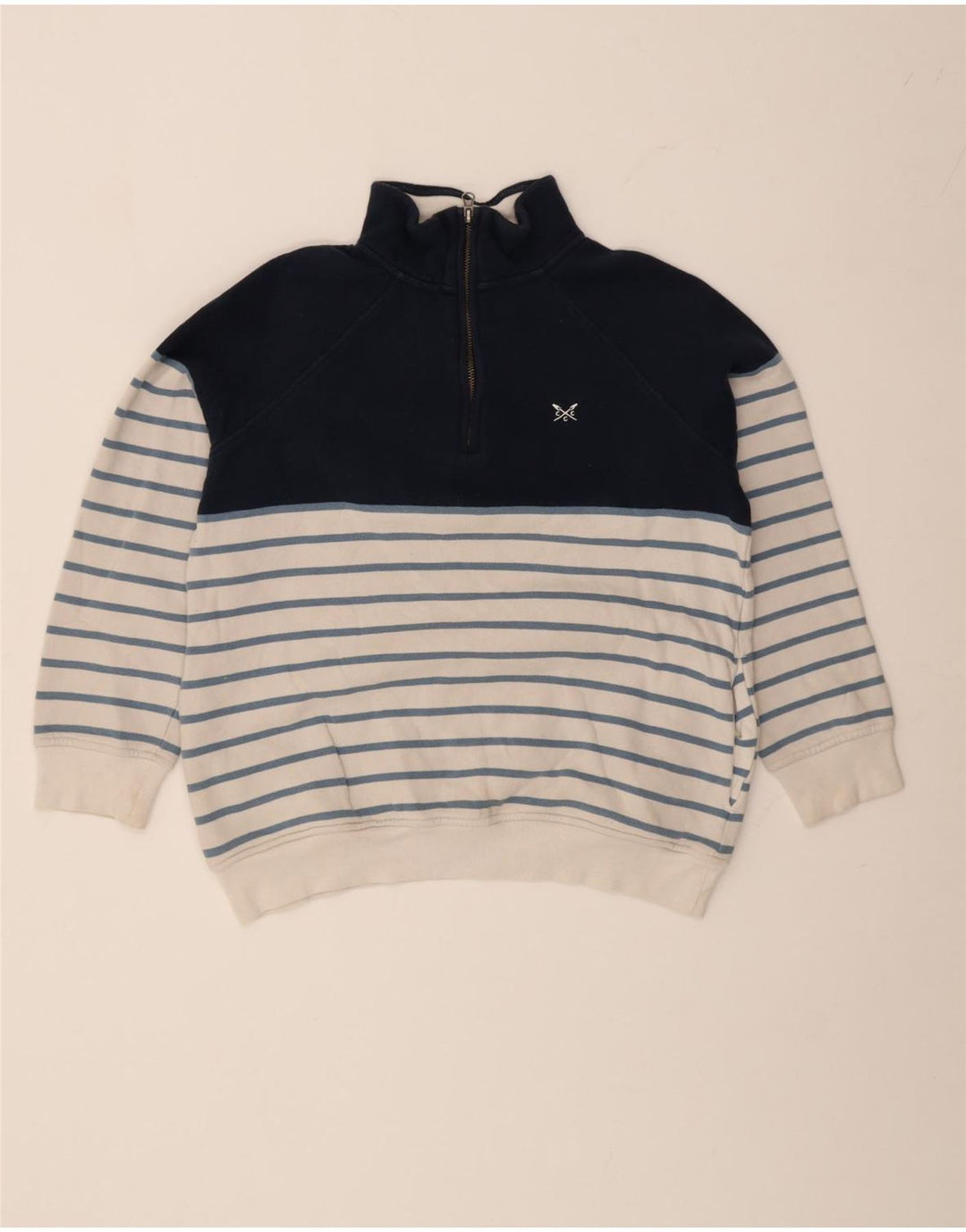 Besætningstøj Dame Sweatshirt Jumper UK 12 Mellem marineblå stribet
