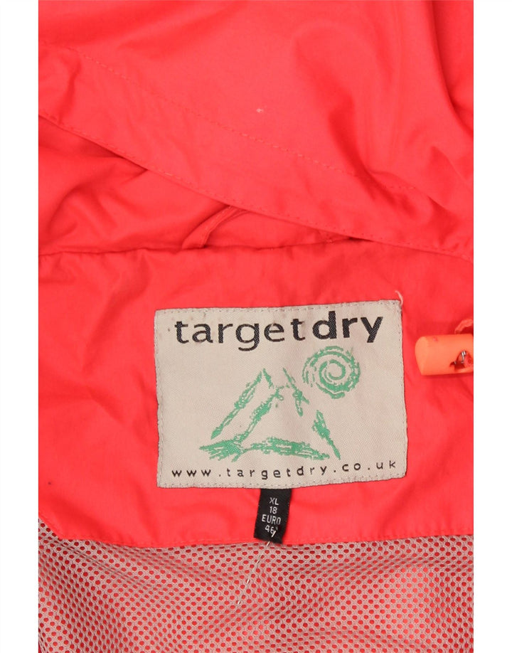 TARGET DRY Womens Hooded Rain Jacket UK 18 XL Red Polyester Vintage Target Dry and Second-Hand Target Dry from Messina Hembry 