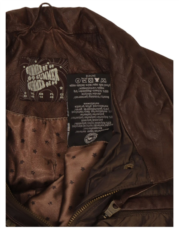 Vintage Kvinder Utility Jacket UK 14 Medium Brun Polyamid