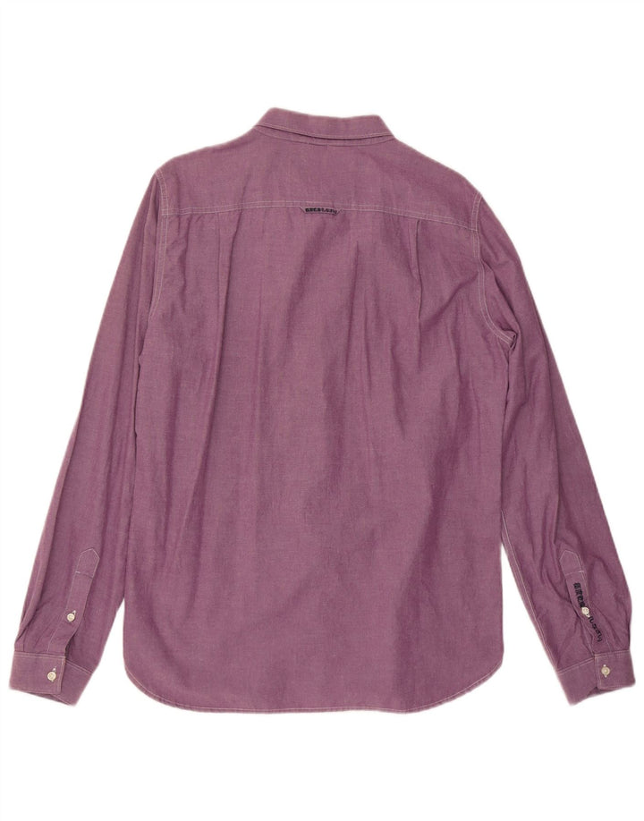 SUPERDRY Mens Shirt Large Purple Cotton