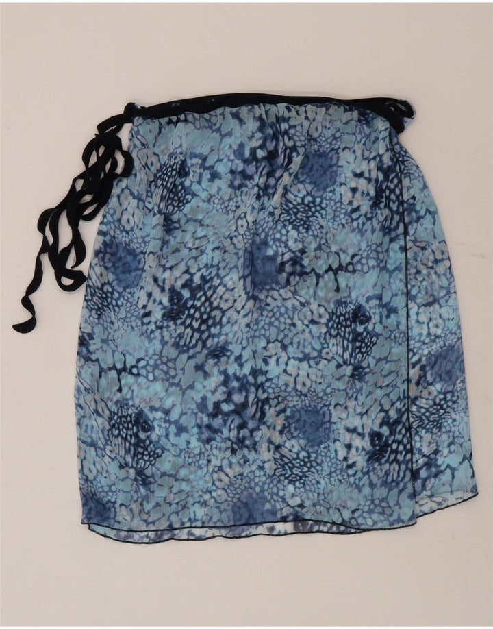 Vintage slå-om nederdel til kvinder W30 Medium Blue Animal Print