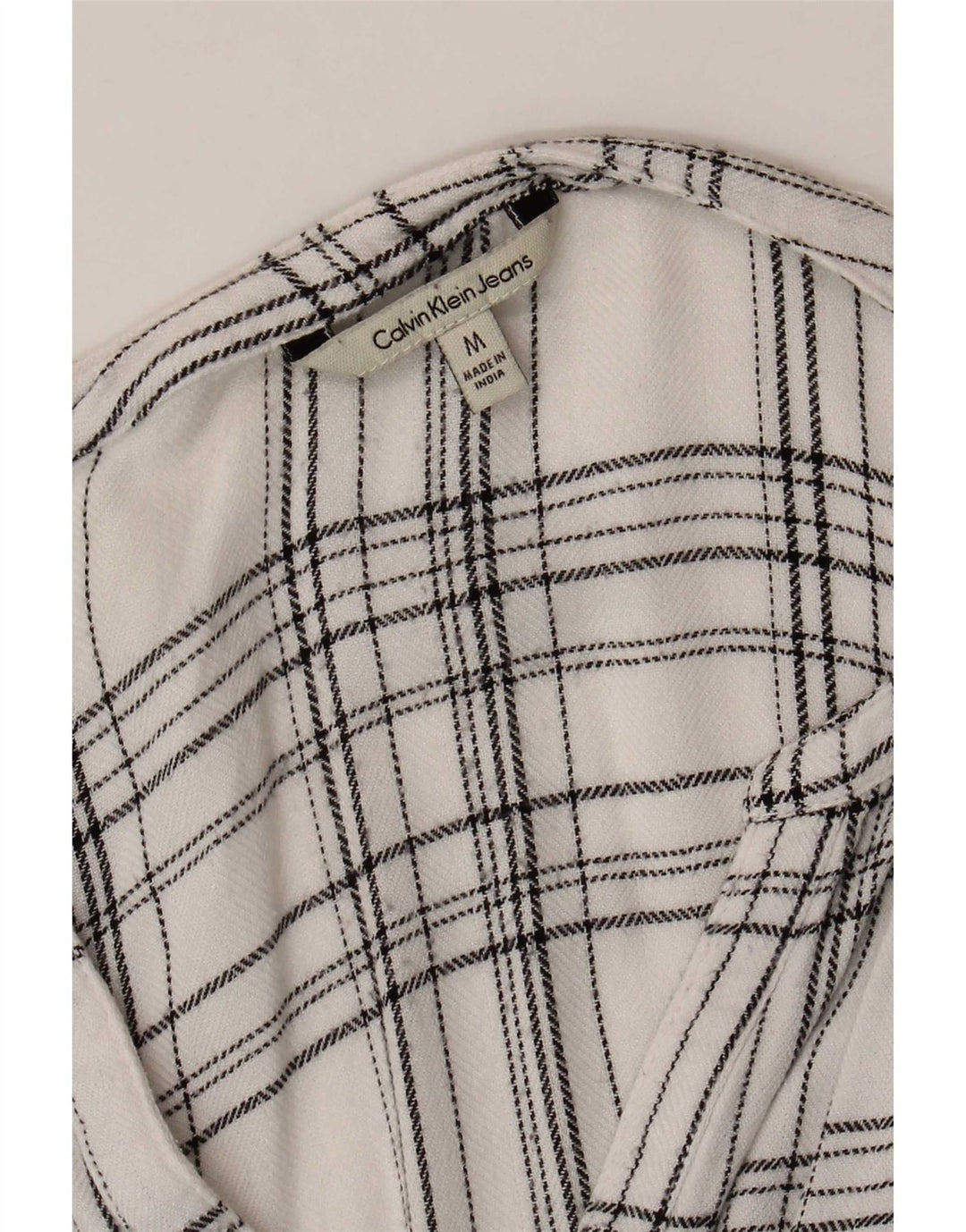 Calvin Klein Jeans Dameskjorte UK 12 Medium White Check