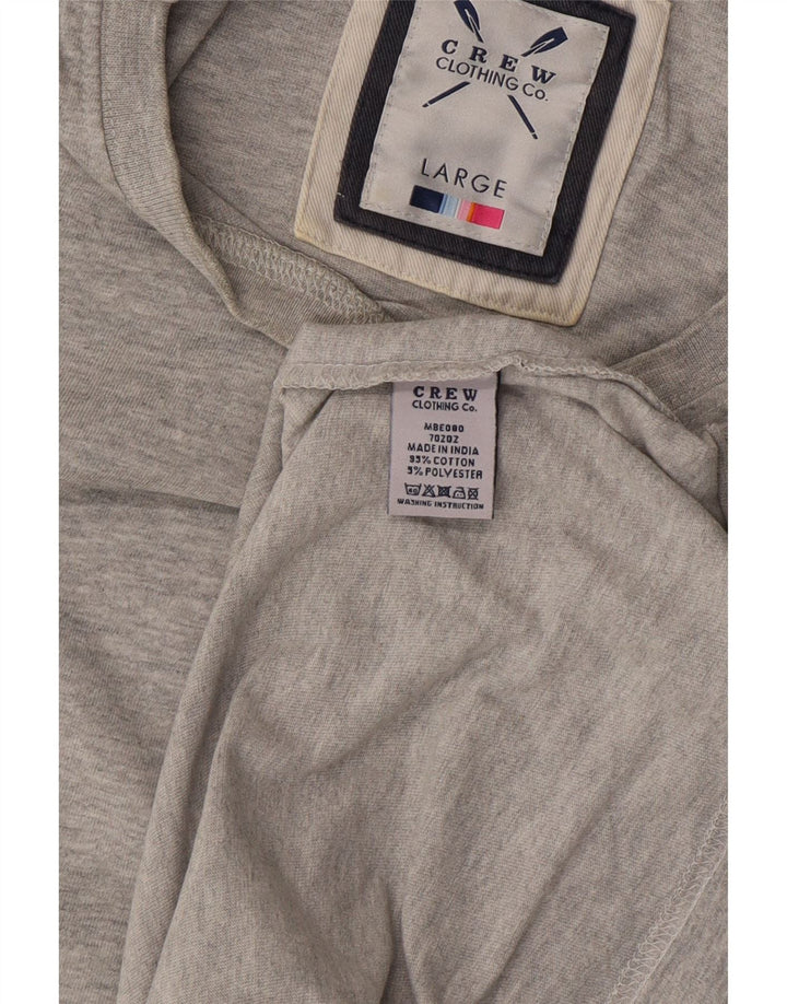 Crew Clothing Herre T-Shirt Top Stor Grå Bomuld