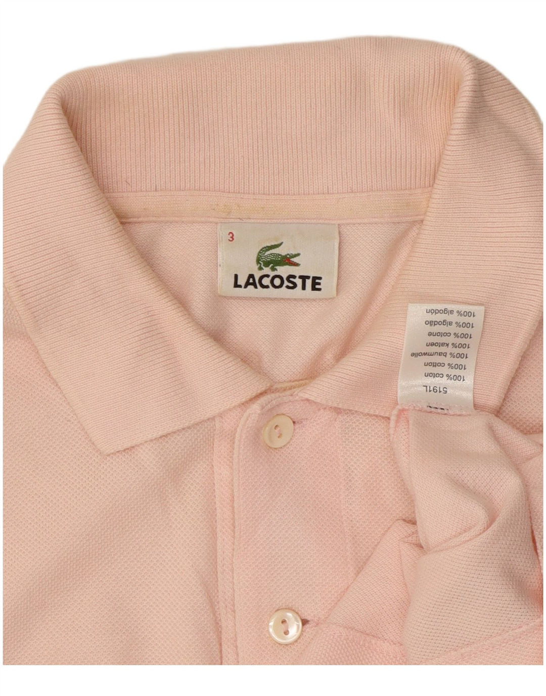 Lacoste herre poloskjorte str. 3 Lille pink bomuld