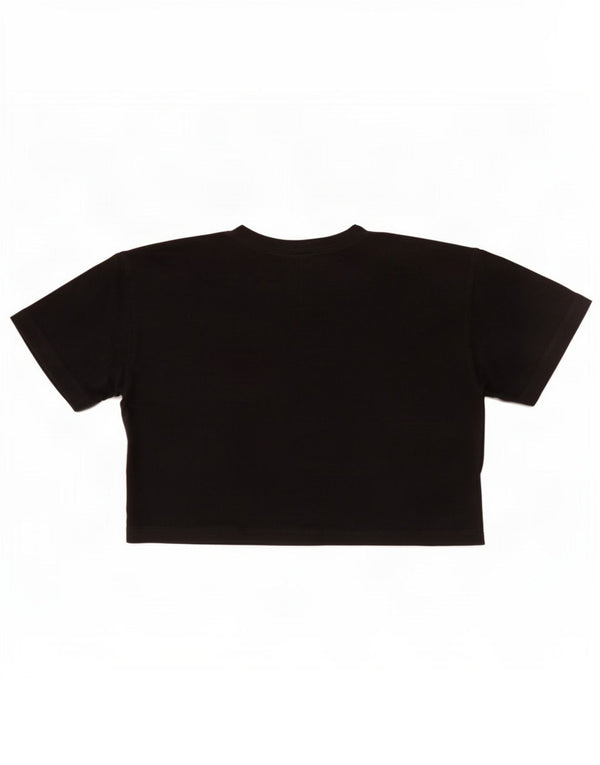 Champion Womens Crop Oversized grafisk T-shirt top UK 10 Small Black