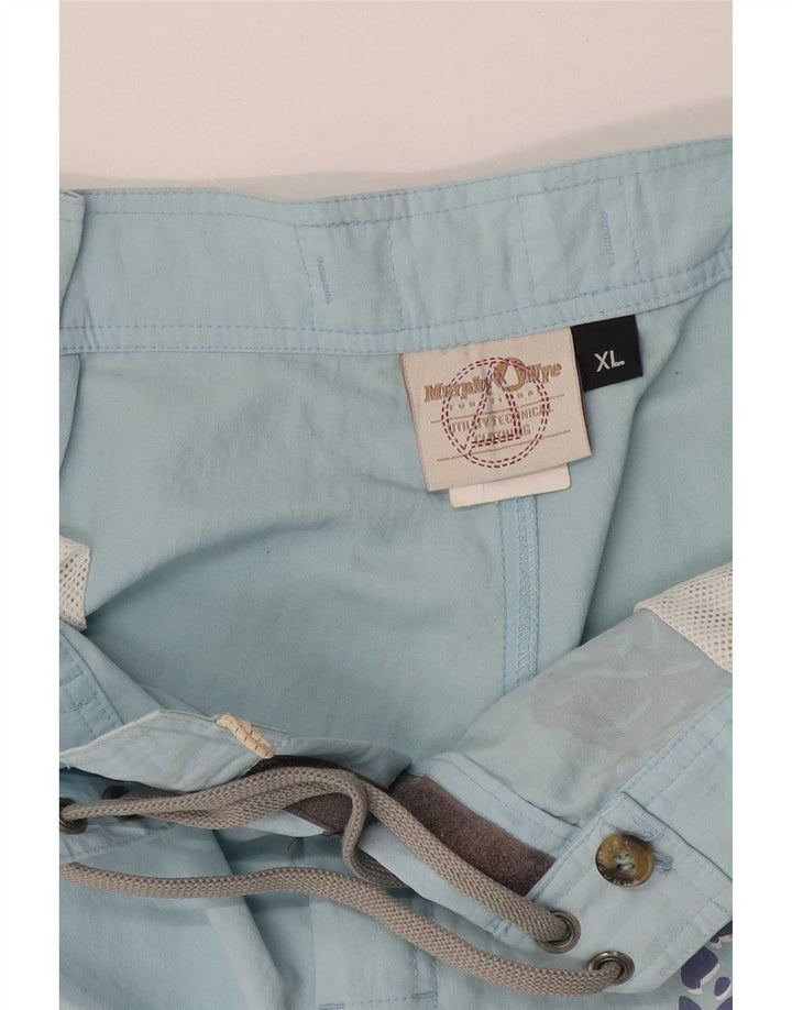 Murphy & Nye Herre grafiske badeshorts XL blå blomster polyamid