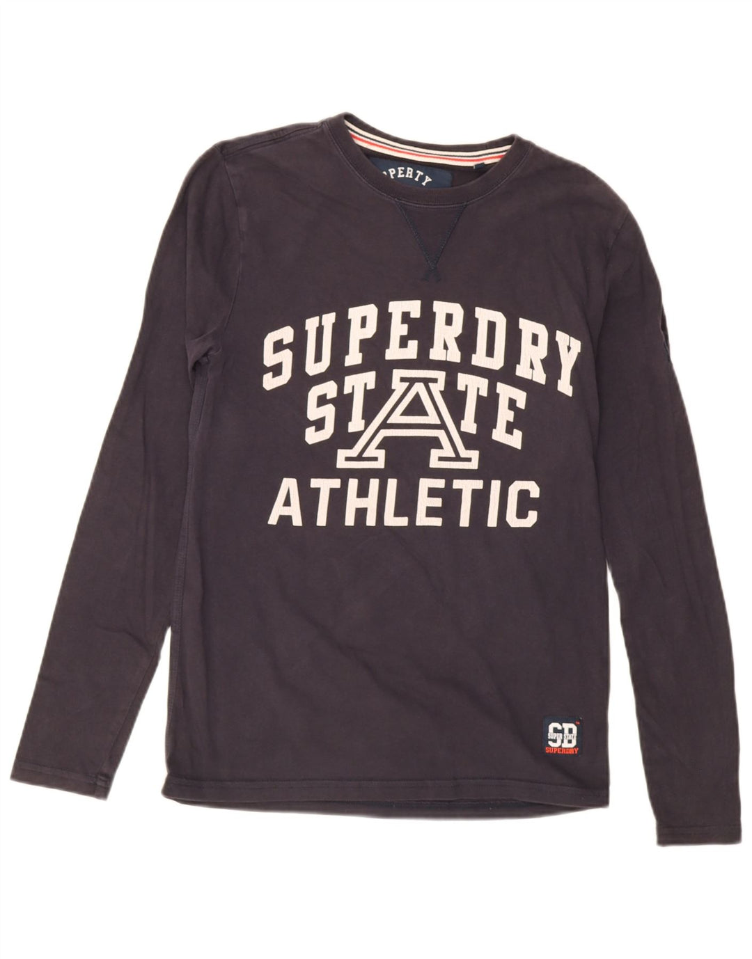 Superdry Herre grafisk top Langærmet lille marineblå bomuld