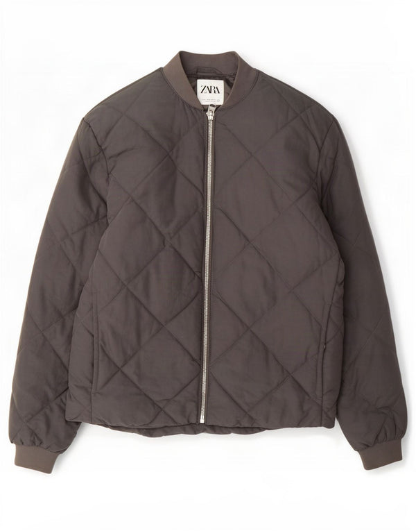 Zara Polstret Herrejakke UK 38 Medium Grå Nylon