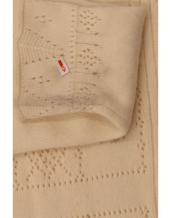 Stefanel Dame Turtle Neck Jumper Sweater UK 14 Medium Off White Floral