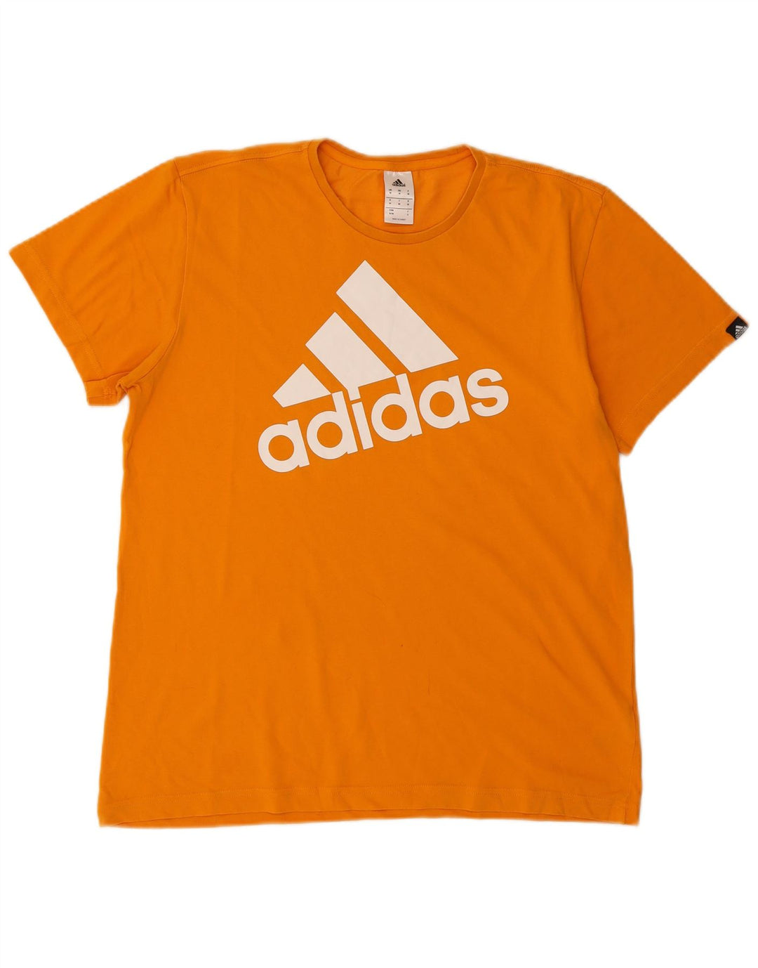 Adidas Grafisk T-shirt til mænd, medium orange bomuld