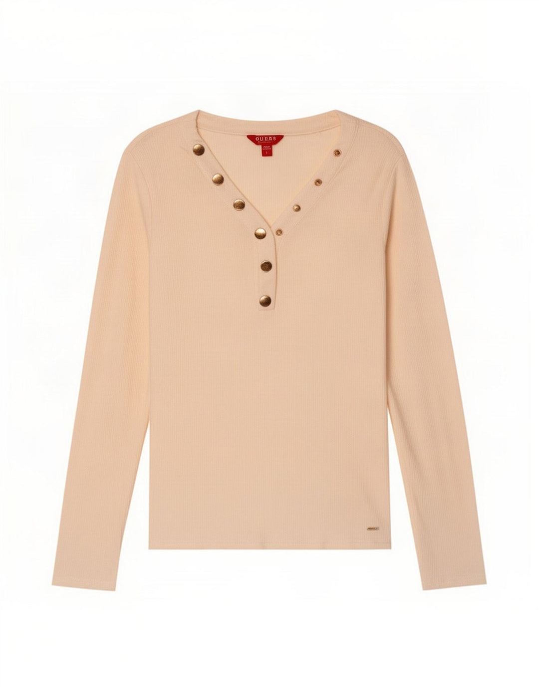 Guess Dametop Langærmet UK 14 Large Off White Viscose