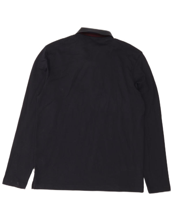 Hugo Boss Langærmet herre poloshirt Stor marineblå bomuld