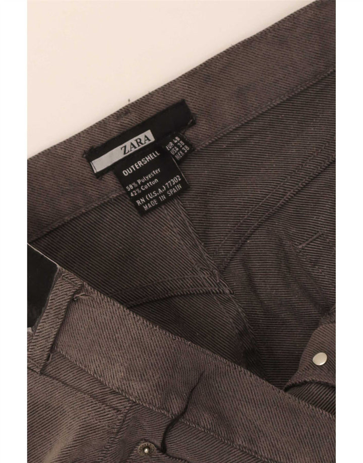 Zara Herre Lige Casual Bukser EU 48 XL W38 L33 Grå Polyester