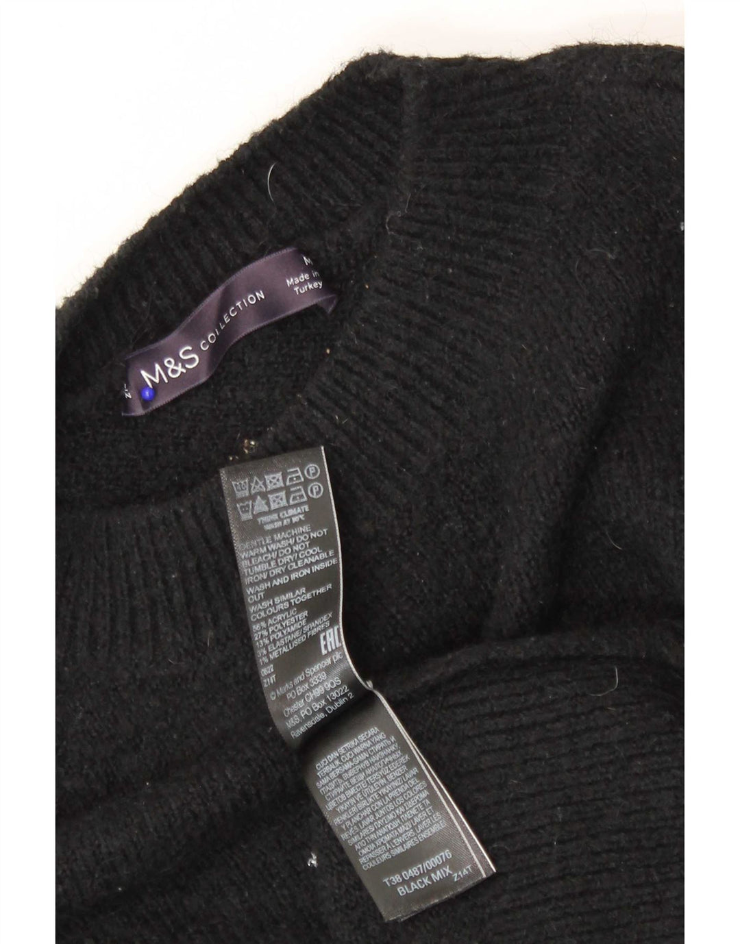 Marks & Spencer Dame sweater med rund hals DK 14 Medium Sort