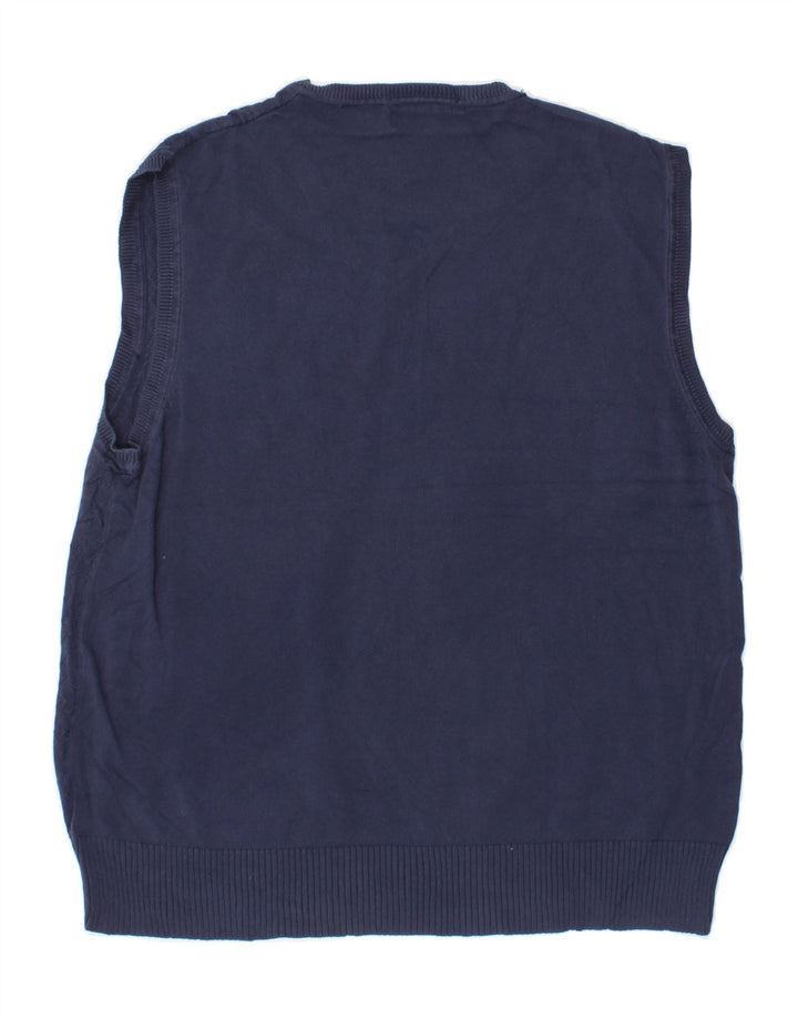 DOCKERS Mens Vest Tank Top Medium Navy Blue Chevron Cotton Vintage Dockers and Second-Hand Dockers from Messina Hembry 