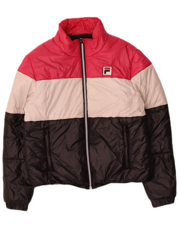 Fila Polstret Damejakke UK 16 Stor flerfarvet Colourblock Polyester