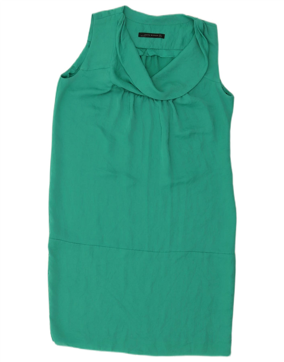 Zara Dame Ærmeløs Shift Dress UK 14 Medium Green
