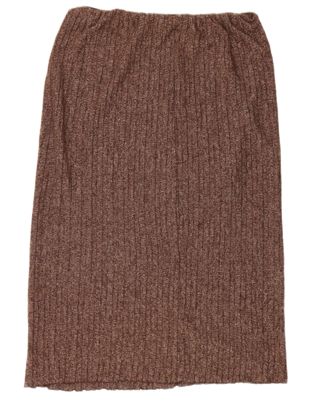 Zara damestrikket lige nederdel Stor W30 brun flækket polyester