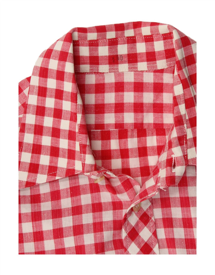 VINTAGE Mens Shirt Size 40 Medium Red Gingham Vintage Vintage and Second-Hand Vintage from Messina Hembry 