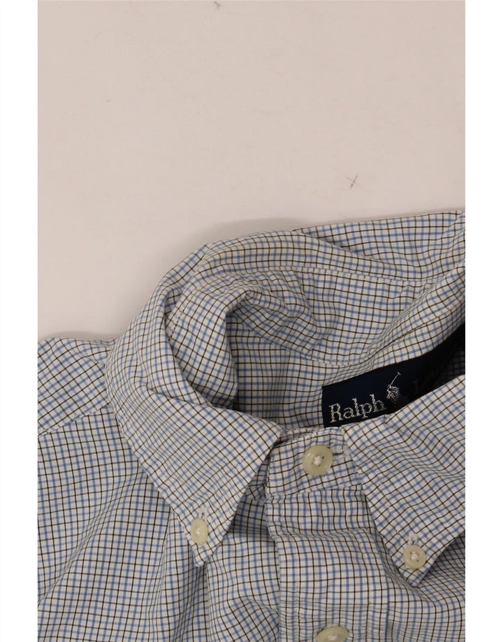 RALPH LAUREN Herreskjorte str. 15 1/2 Medium Blue Gingham Cotton