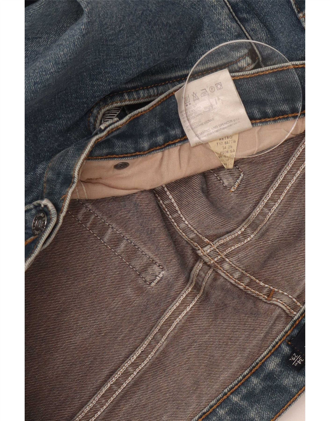 Marks & Spencer Herre Blue Harbor Cropped Jeans W34 L23 Bomuld