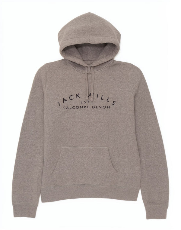 Jack Wills Grafisk hættetrøje til damer UK 10 Small Grey Flecked Bomuld