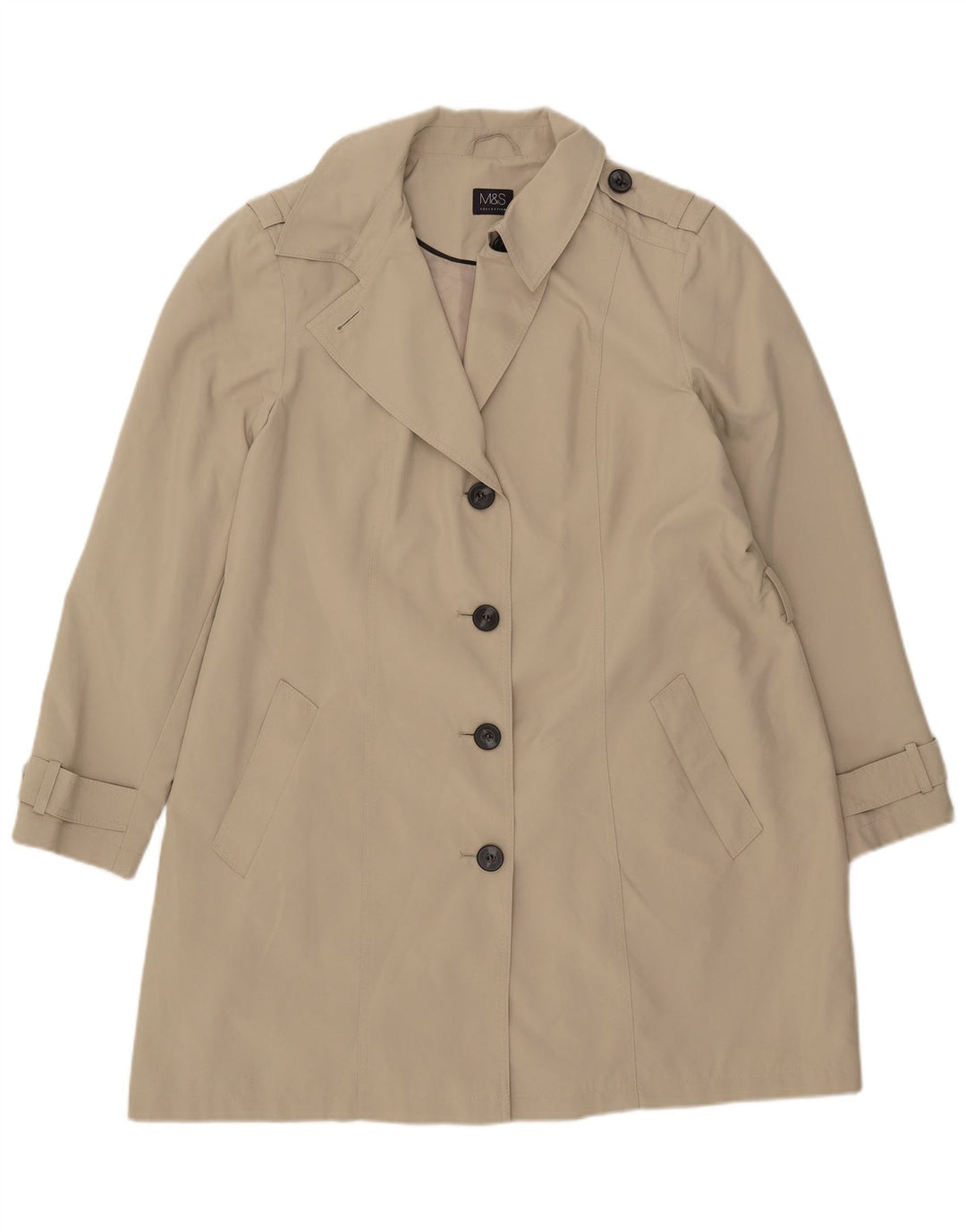 Marks & Spencer Trench Coat til kvinder UK 20 2XL Beige Polyester