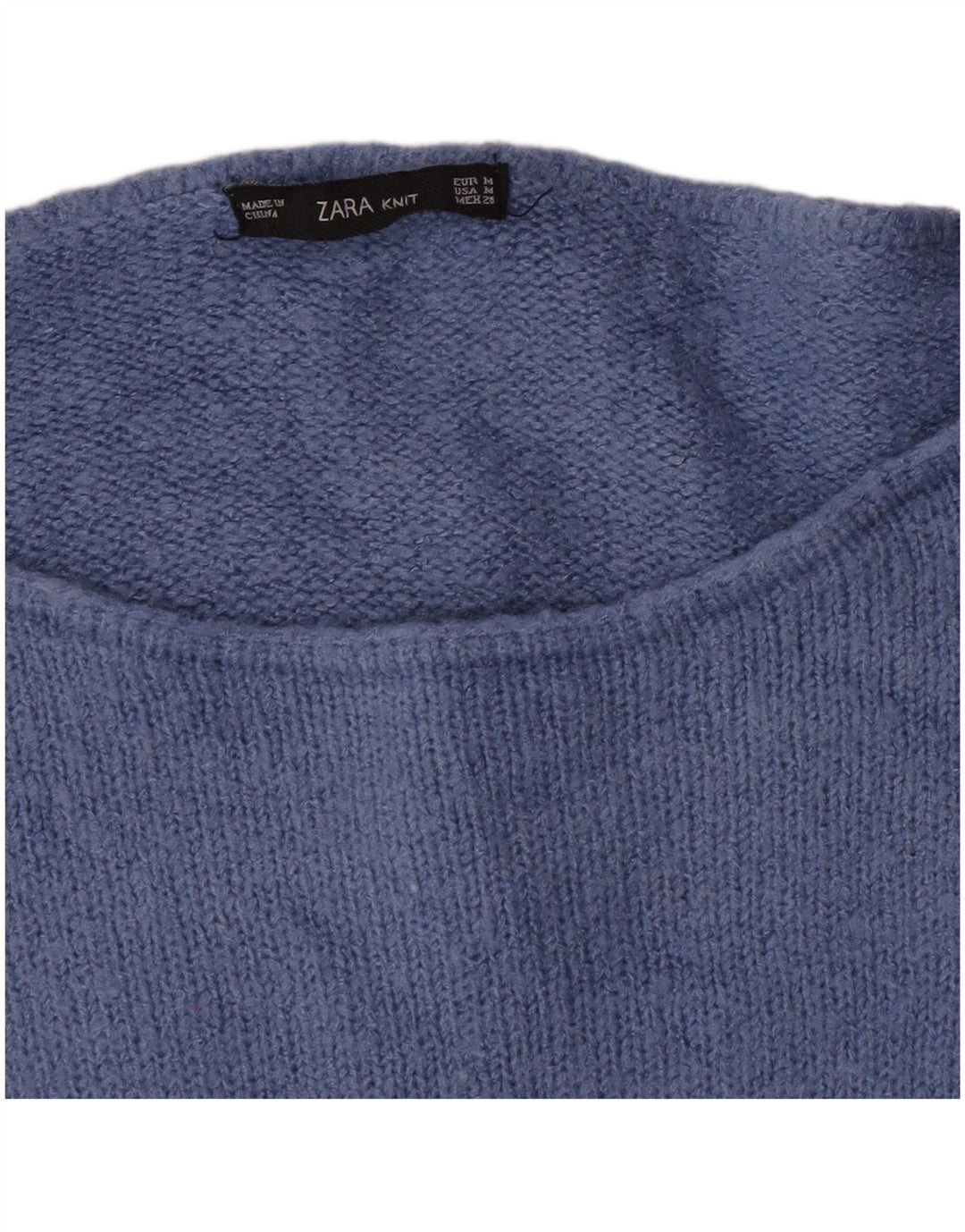 Zara Dame Boat Neck Jumper Sweater UK 14 Medium Blue