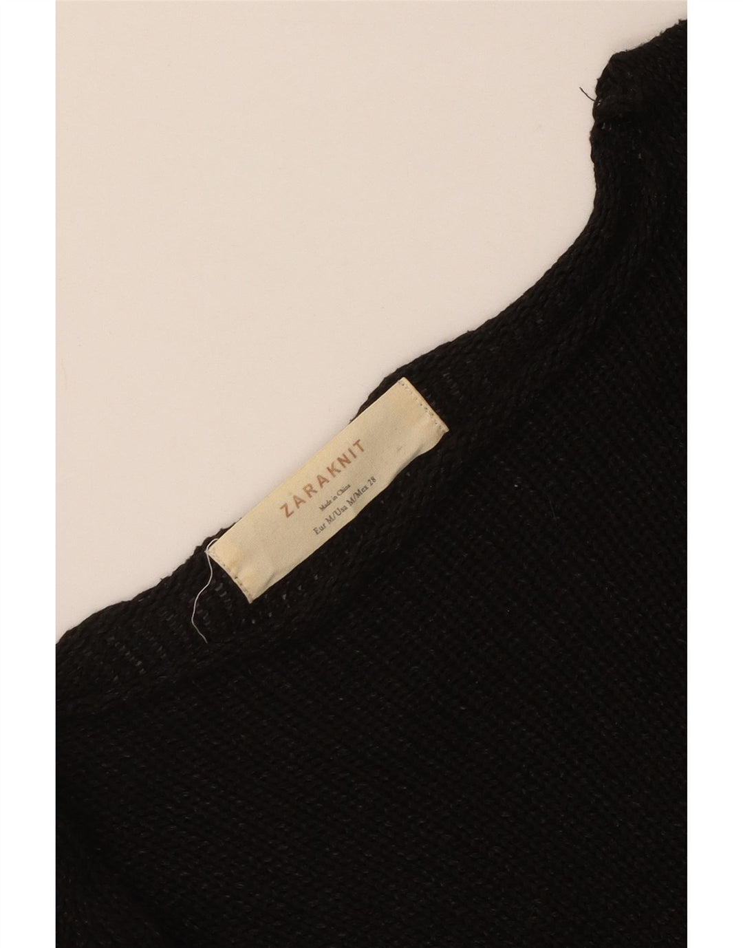 Zara Dame Boat Neck Jumper Sweater UK 12 Medium Black