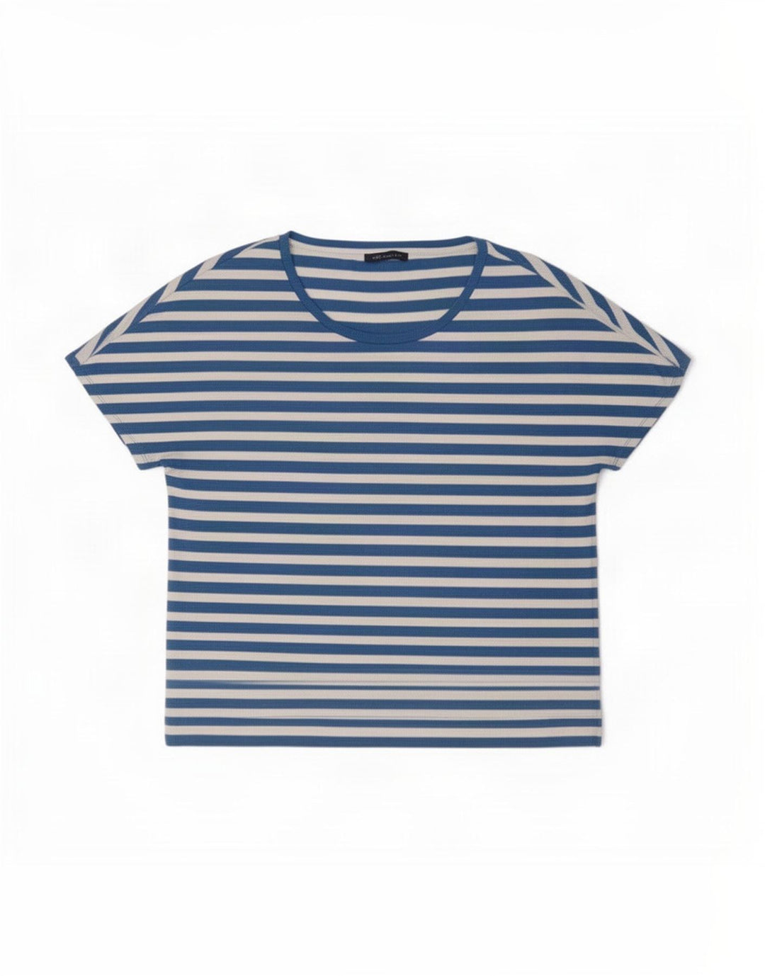 Marks & Spencer Damebluse Top UK 18 XL Blå Stribet Polyester