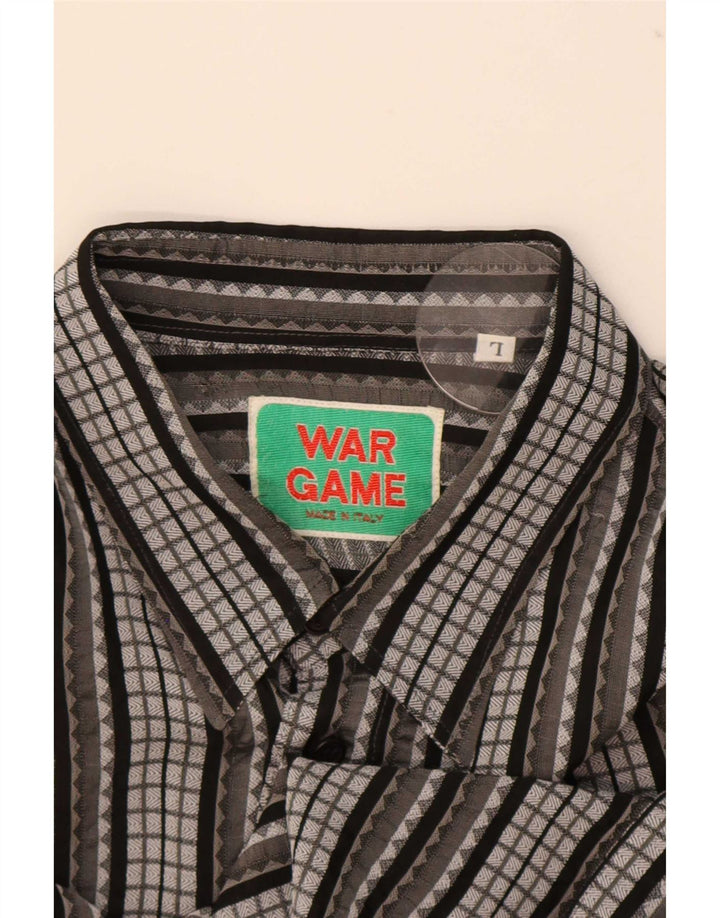Vintage herreskjorte stor gråstribet acetat