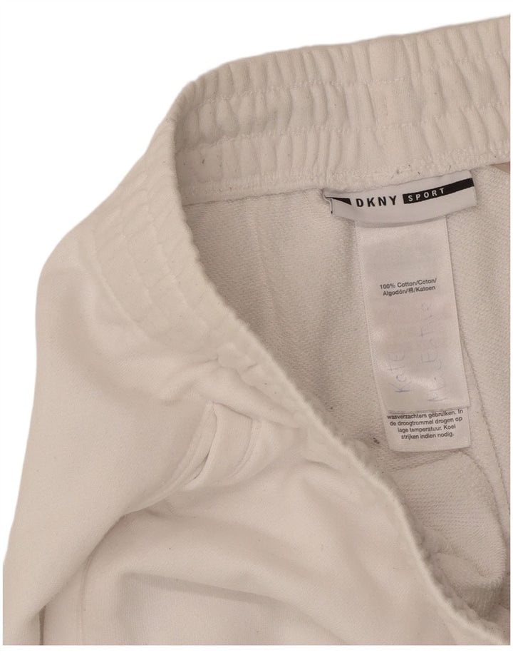 DKNY Dame grafisk træningsdragt Bukser Joggers UK 14 Medium White Bomuld