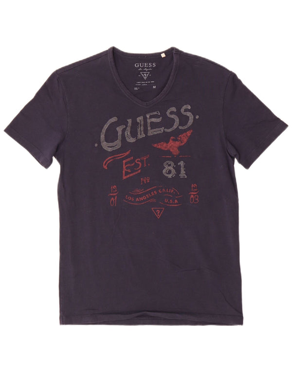 Guess Grafisk T-shirt til mænd, medium marineblå