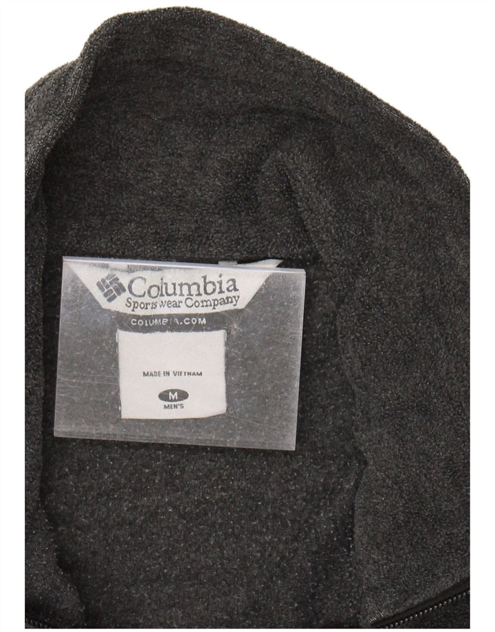 COLUMBIA Mens Fleece Jacket UK 38 Medium Grey Polyester