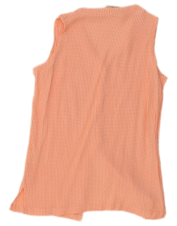 Sara Glenzer Dame Weekendskjorte Bluse IT 44 Medium Orange Gingham