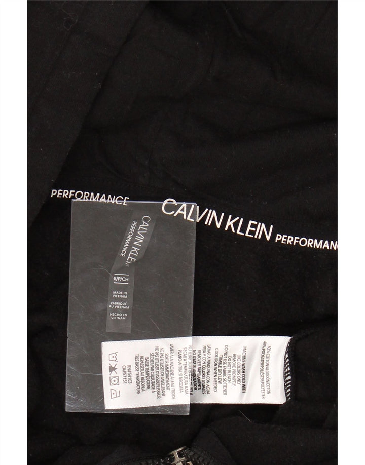 CALVIN KLEIN Dame Oversized grafisk hættetrøje Sweater med lynlås UK 10 Small Black
