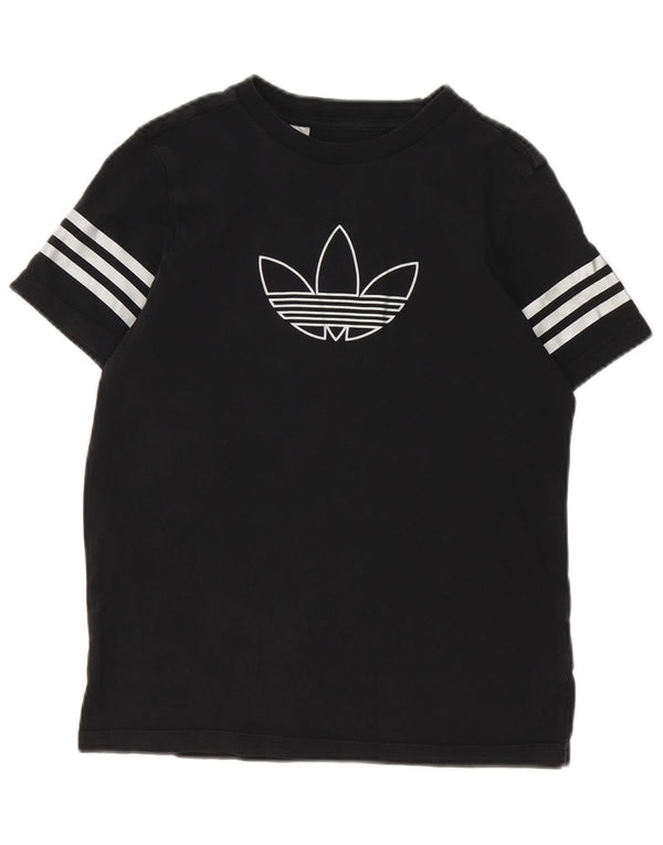 Adidas drenge grafisk t-shirt top 11-12 år sort bomuld Sports