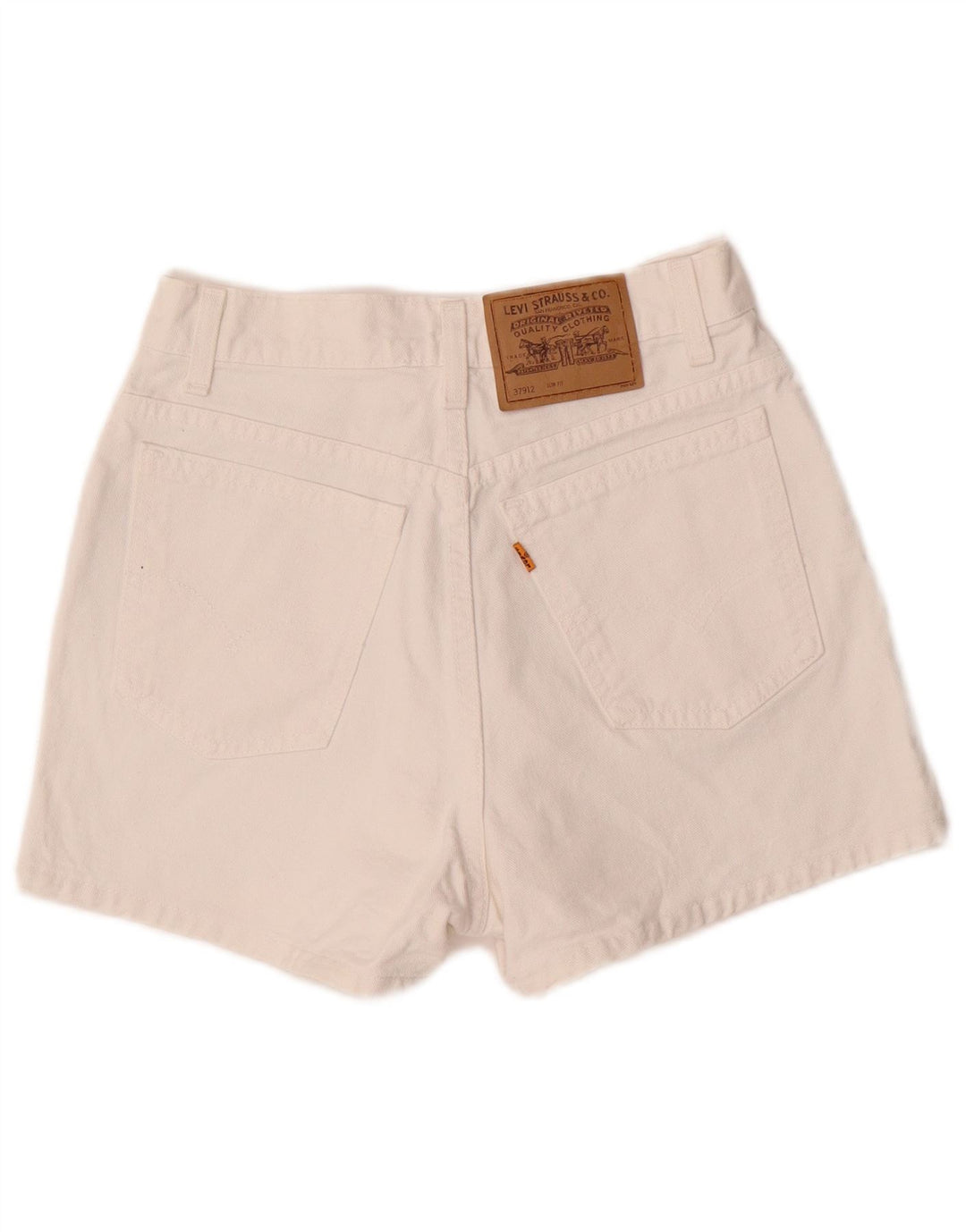 LEVI'S Womens High Waist Slim Fit Denim Shorts US 9 Medium W28 White