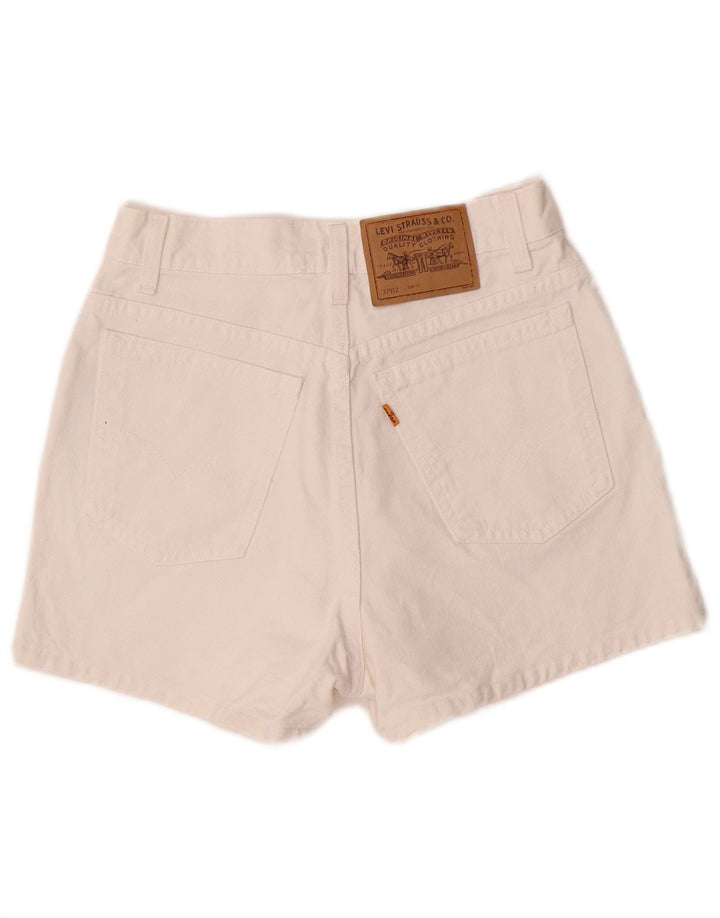 LEVI'S Womens High Waist Slim Fit Denim Shorts US 9 Medium W28 White
