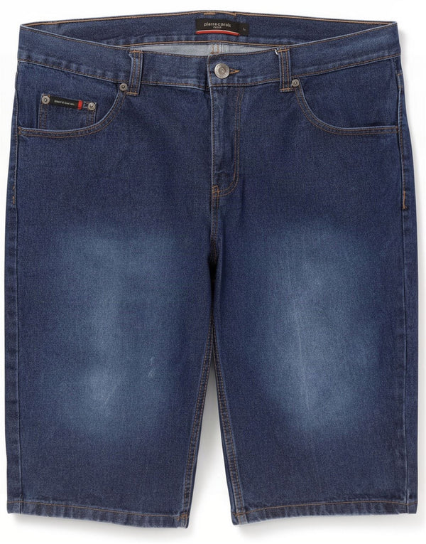 Pierre Cardin Mens Acid Wash Denim Shorts Large W36 Blue Cotton